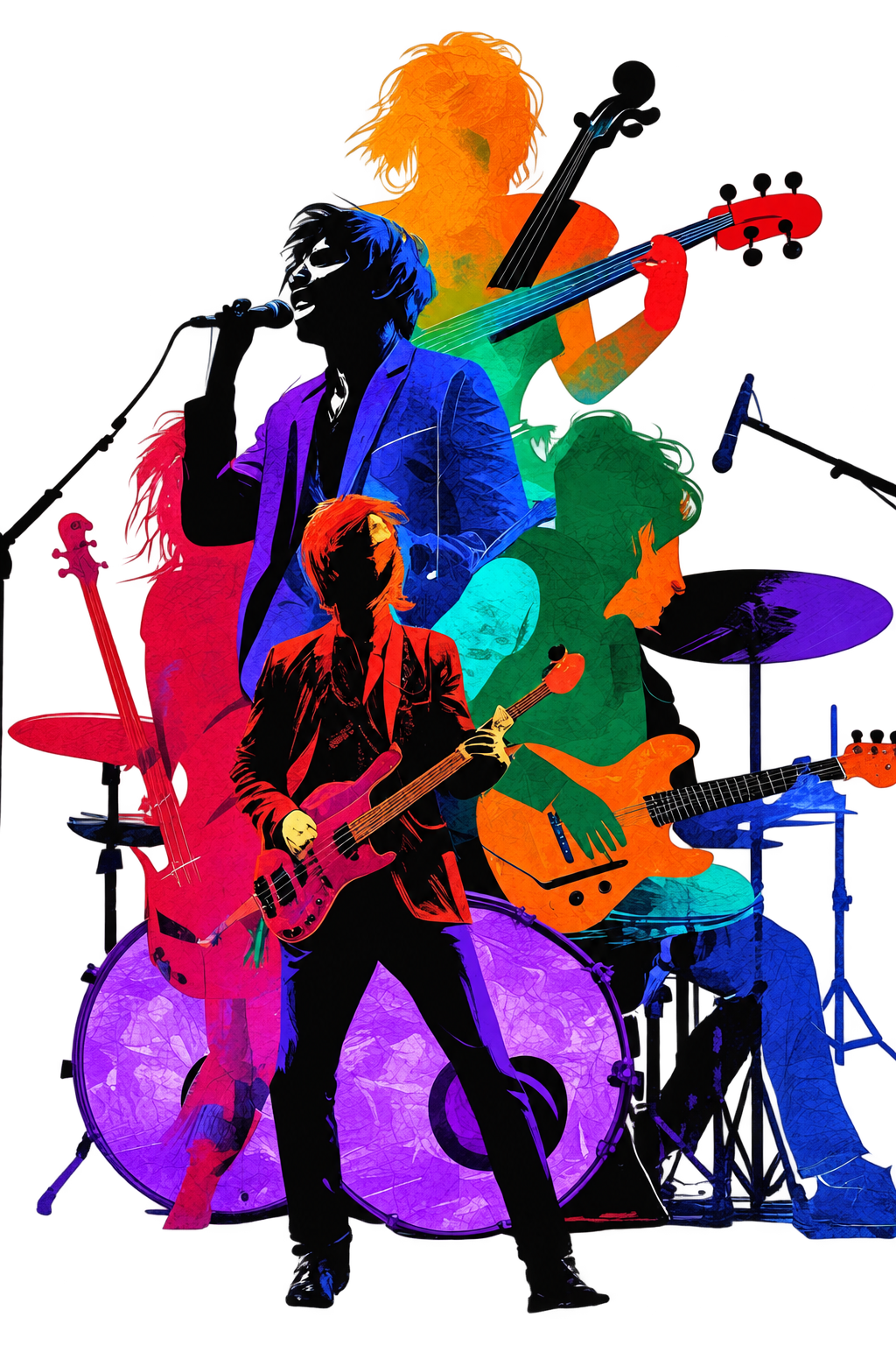 Live performance band illustration
