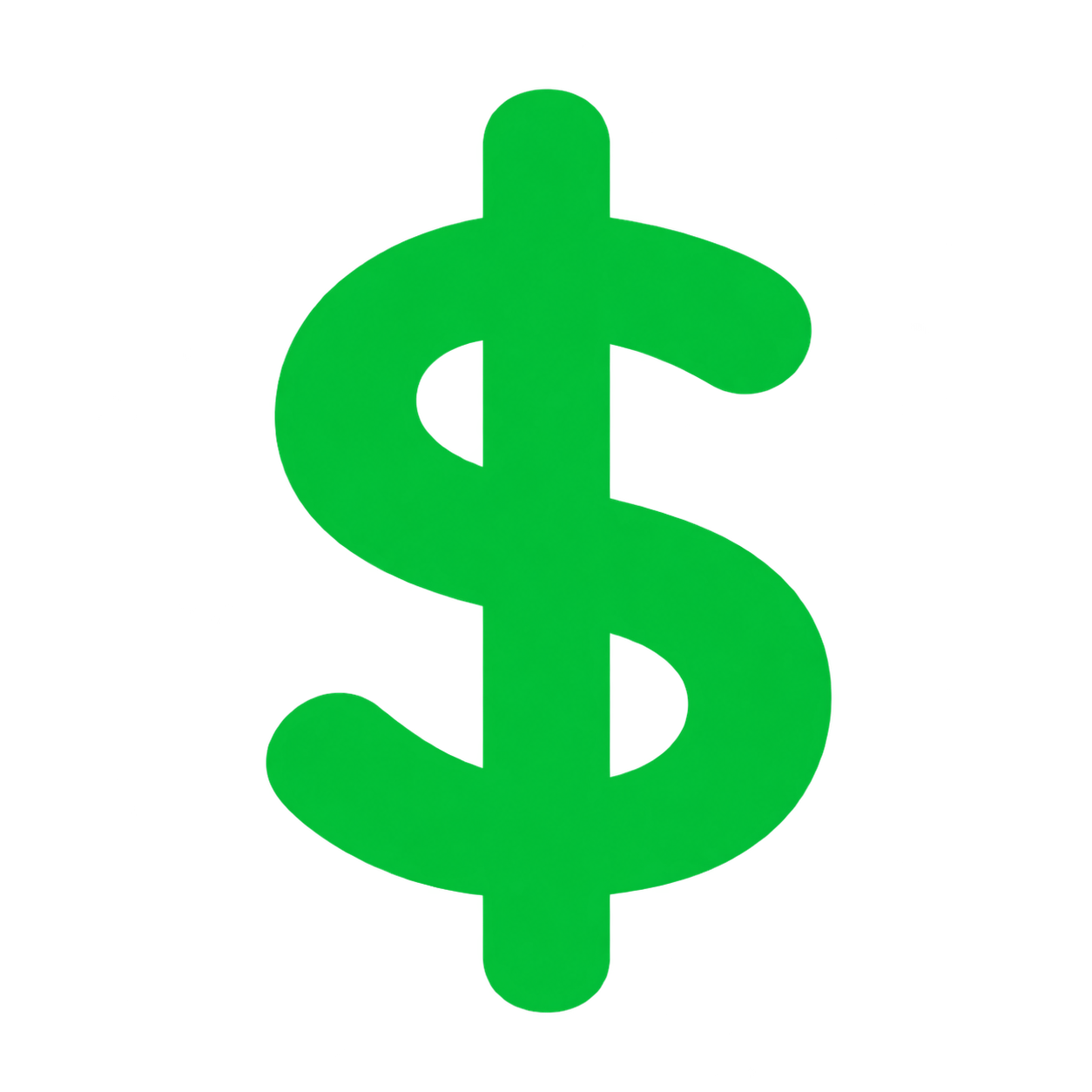 Green dollar symbol