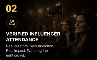 Verified influencer attendance